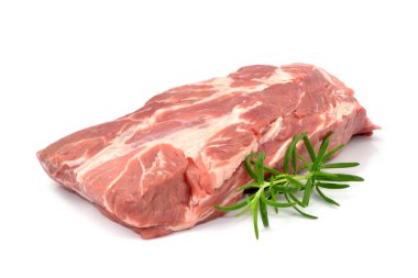 Beyaz arka planda domuz boynu