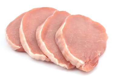 Beyaz arka plan üzerinde izole pork loin