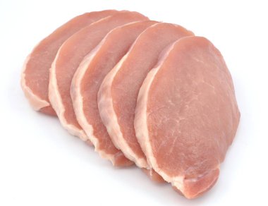 Beyaz arka plan üzerinde izole pork loin