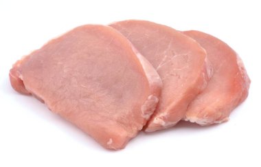 Beyaz arka plan üzerinde izole pork loin