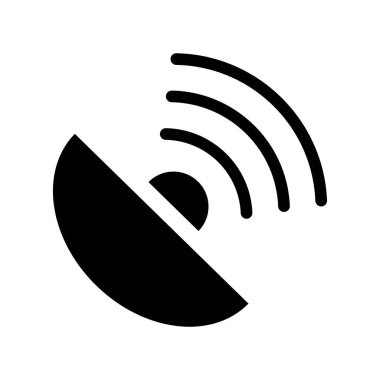 Beyaz arka plan uydu çanağı simgesine