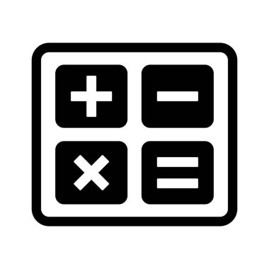 Beyaz arkaplanda hesap makinesi simgesi