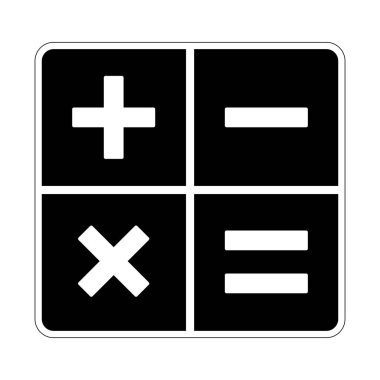 Beyaz arkaplanda hesap makinesi simgesi