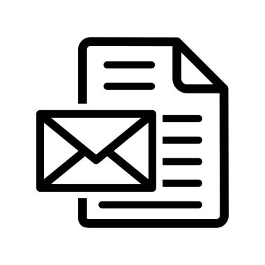 Beyaz arkaplanda harf ve zarf simgesi