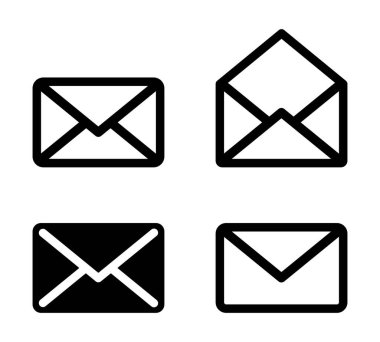 Beyaz arkaplanda zarf simgesi