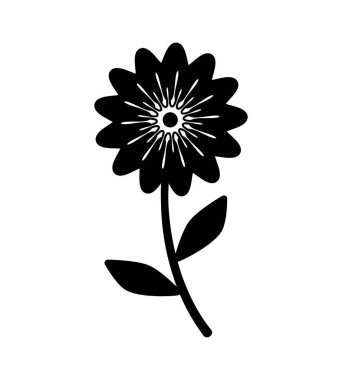 beyaz arkaplanda çiçek simgesi