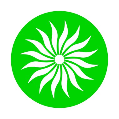 beyaz arkaplanda çiçek simgesi