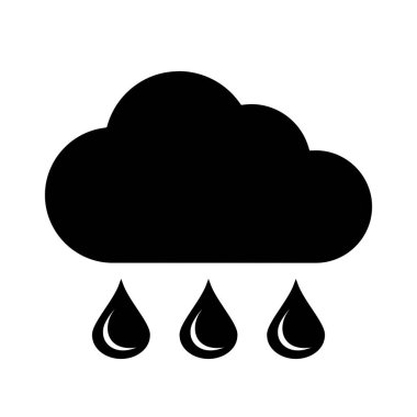 Beyaz arkaplanda yağmur bulutu simgesi