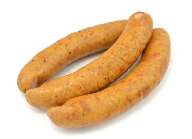 Beyaz arkaplanda sosis