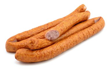 Beyaz arkaplanda sosis