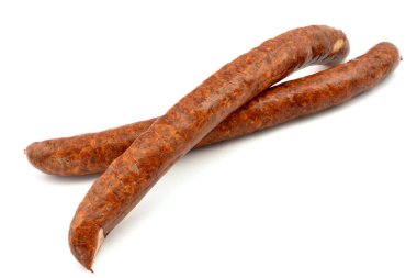 Beyaz arkaplanda sosis