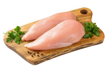 ahşap tahta üzerinde tavuk fileto