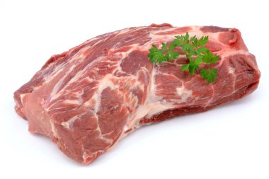 Beyaz arka planda domuz boynu