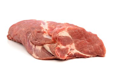 Beyaz arka planda domuz boynu