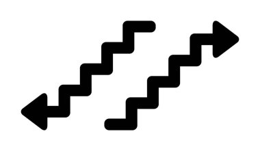 ok, grafik, beyaz arkaplanda merdiven simgesi