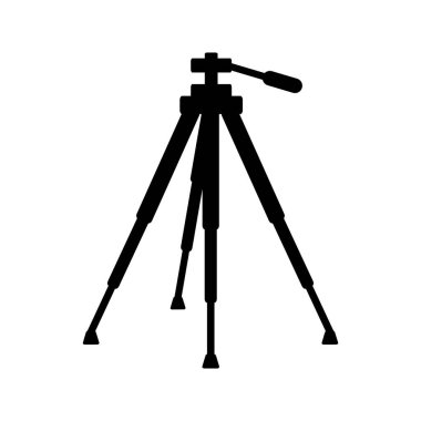 Beyaz arkaplanda fotoğraf tripod simgesi