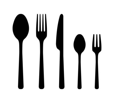 beyaz zemin üzerine çatal simgesi