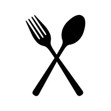 beyaz zemin üzerine çatal simgesi