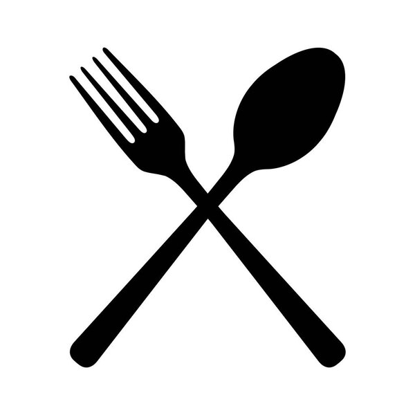 иконка столовых приборов на белом фоне
