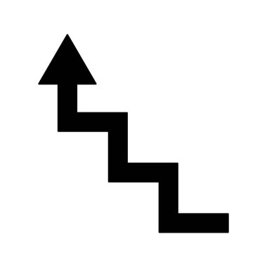 Beyaz arkaplanda merdiven simgesi