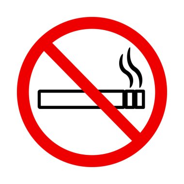 Beyaz arka planda sigara içilmiyor