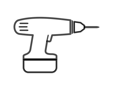 Beyaz bir arka plan üzerinde Akülü tornavida