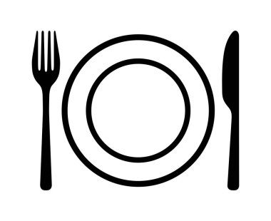 öğle yemeği seti simgesi beyaz arkaplanda izole