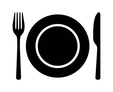 öğle yemeği seti simgesi beyaz arkaplanda izole