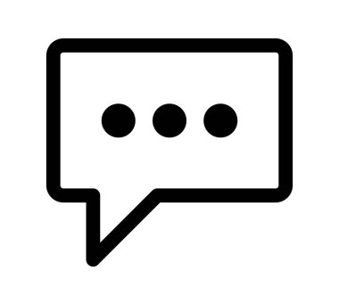 Beyaz arkaplanda sohbet simgesi