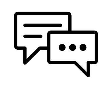 Beyaz arkaplanda sohbet simgesi