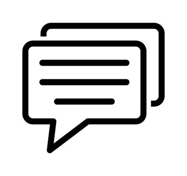 Beyaz arkaplanda sohbet simgesi