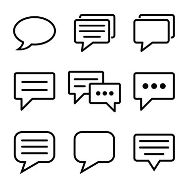 Beyaz arkaplanda sohbet simgesi