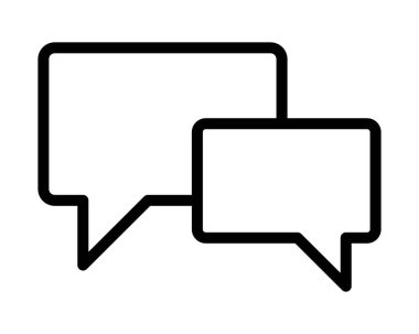 Beyaz arkaplanda sohbet simgesi