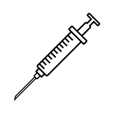 Beyaz arkaplanda şırınga simgesi