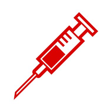 Beyaz arkaplanda şırınga simgesi