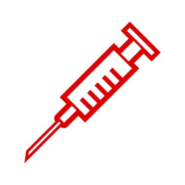 Beyaz arkaplanda şırınga simgesi