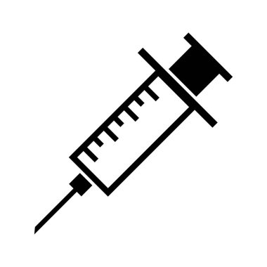 Beyaz arkaplanda şırınga simgesi