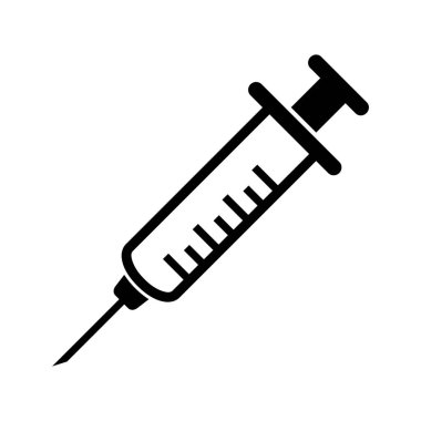 Beyaz arkaplanda şırınga simgesi