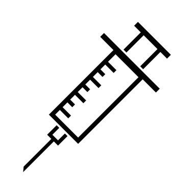 Beyaz arkaplanda şırınga simgesi