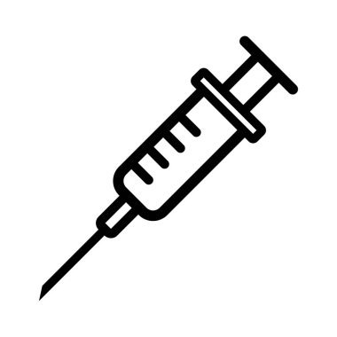 Beyaz arkaplanda şırınga simgesi