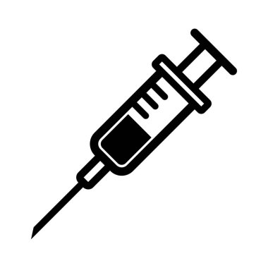 Beyaz arkaplanda şırınga simgesi