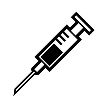 Beyaz arkaplanda şırınga simgesi