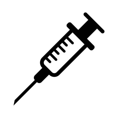 Beyaz arkaplanda şırınga simgesi