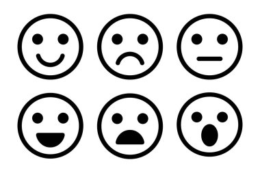 Beyaz arkaplanda insan yüzü simgesi izole edildi