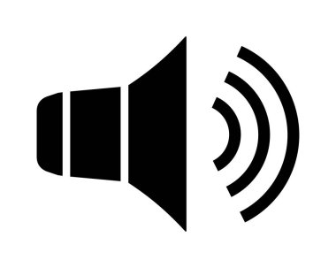 Beyaz arkaplanda hoparlör simgesi