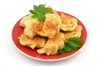 fried dumplings with cabbage and meat