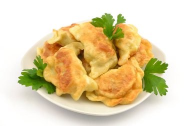 fried dumplings with cabbage and meat