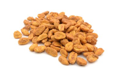 peanuts in caramel on a white background