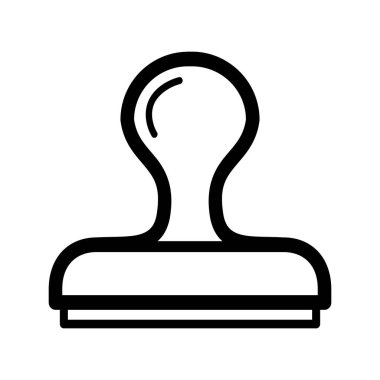 Beyaz arkaplanda kauçuk damga simgesi