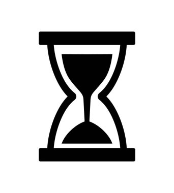 Beyaz arkaplanda kum saati simgesi